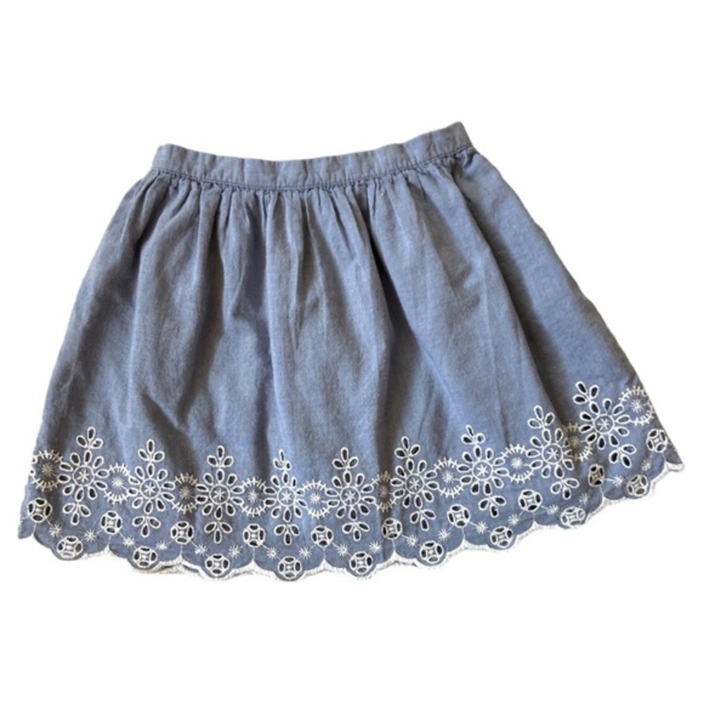 GAP Baby Kids Skirt Mini Midi Blue White Floral Dress Cotton